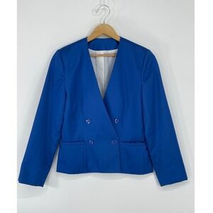 Vintage 80's Sweet Apple Womens Blazer 7 Jacket Royal Blue Double Breasted